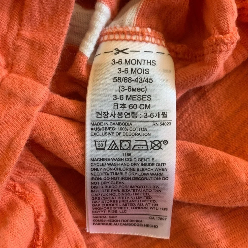 Baby Gap Sleeveless Short Onesie Blue Gray Orange Size 3-6mos